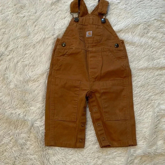 CARHARTT Boys’Canvas Overall flannel lined - Picture 4 of 13
